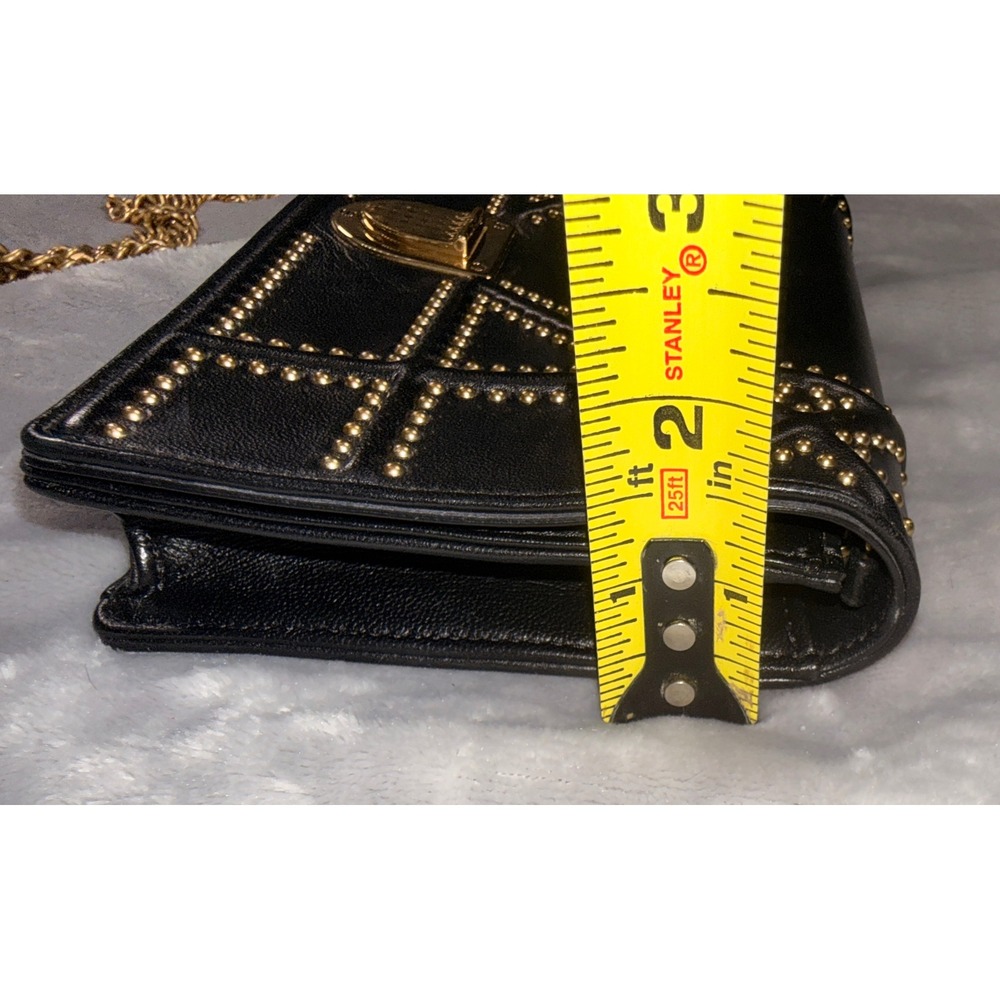 Dior Diorama Wallet on‎ Chain Black Studded Leather Gold Hardware With COA - Picture 14 of 15